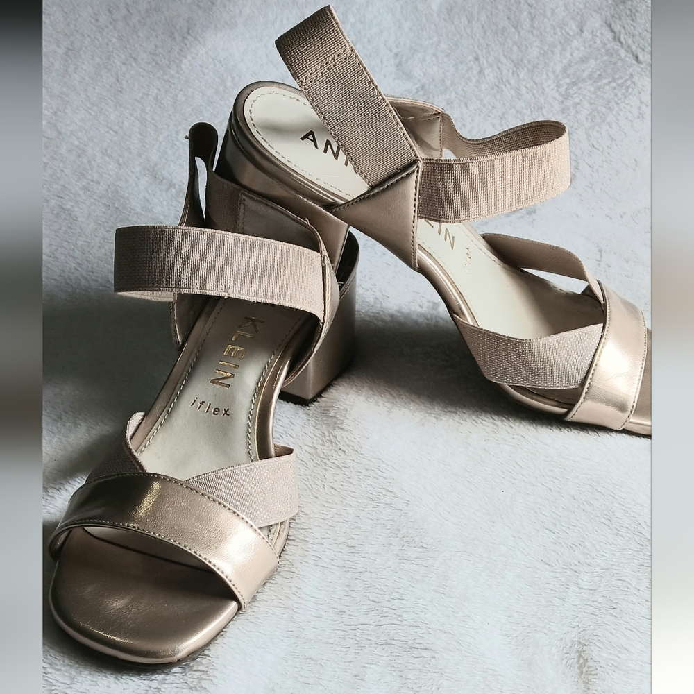 Anne Klein Women's Gold Strappy Heels